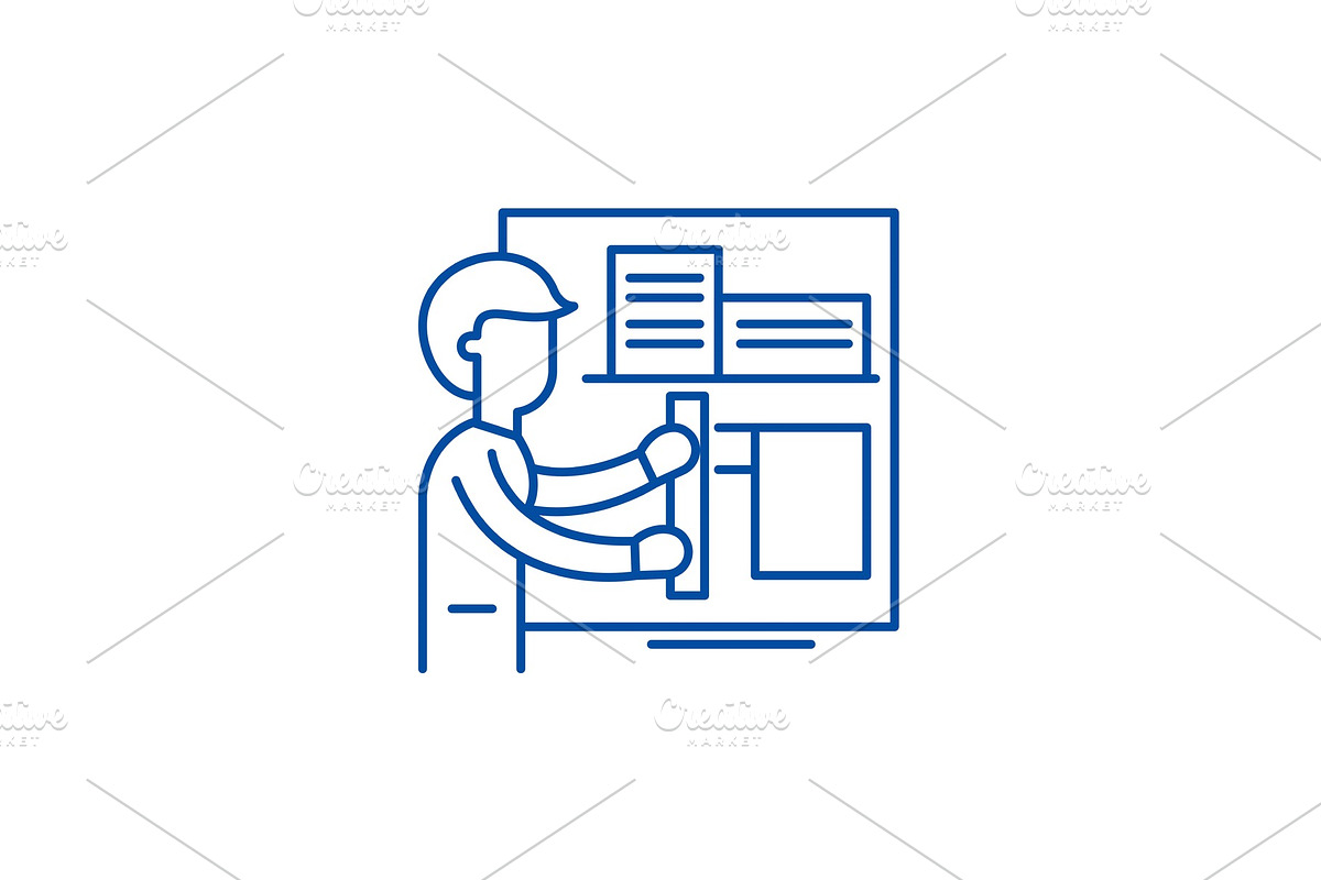 Architect line icon concept in Illustrations - product preview 8