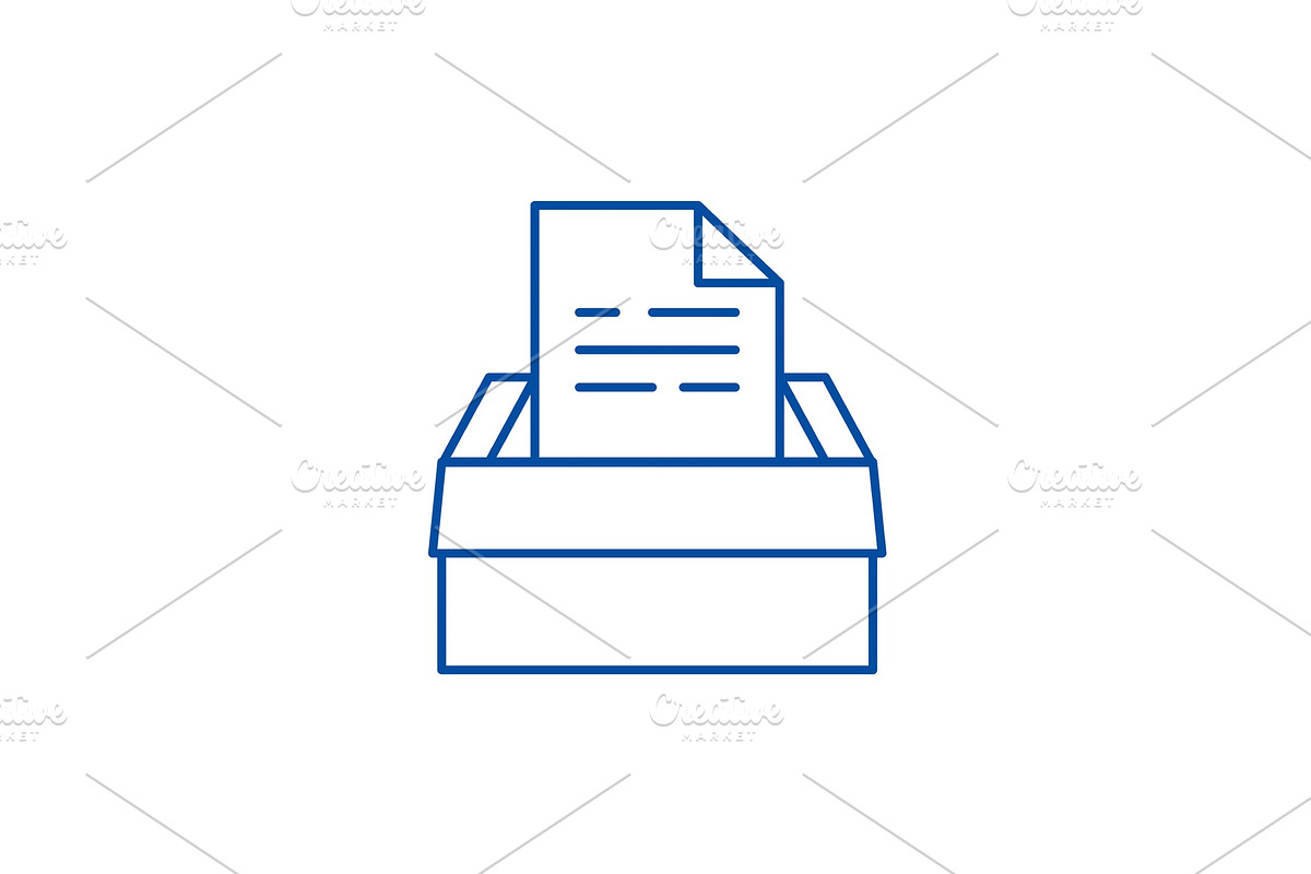 Archive of documents line icon in Illustrations - product preview 8