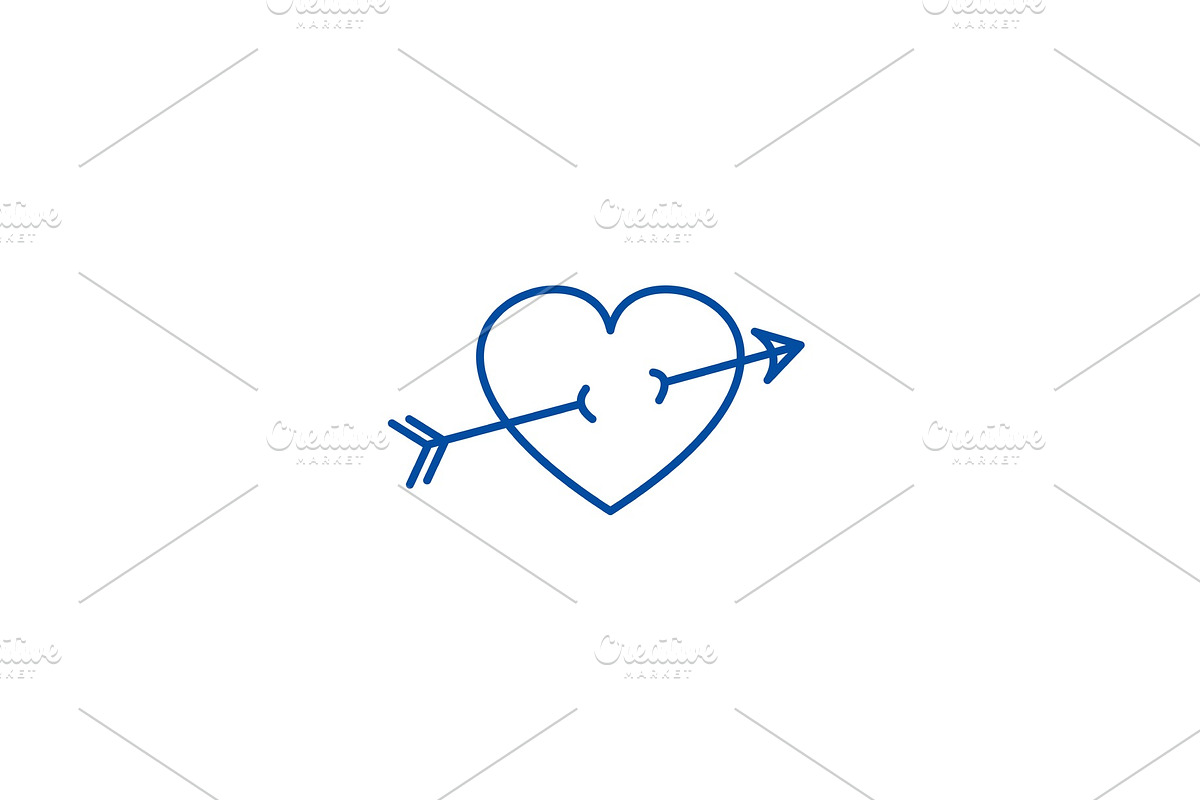 Arrow in heart line icon concept in Illustrations - product preview 8
