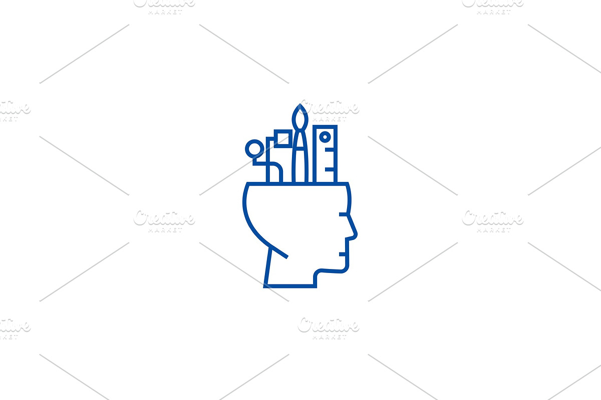 Art thinking line icon concept. Art in Illustrations - product preview 8