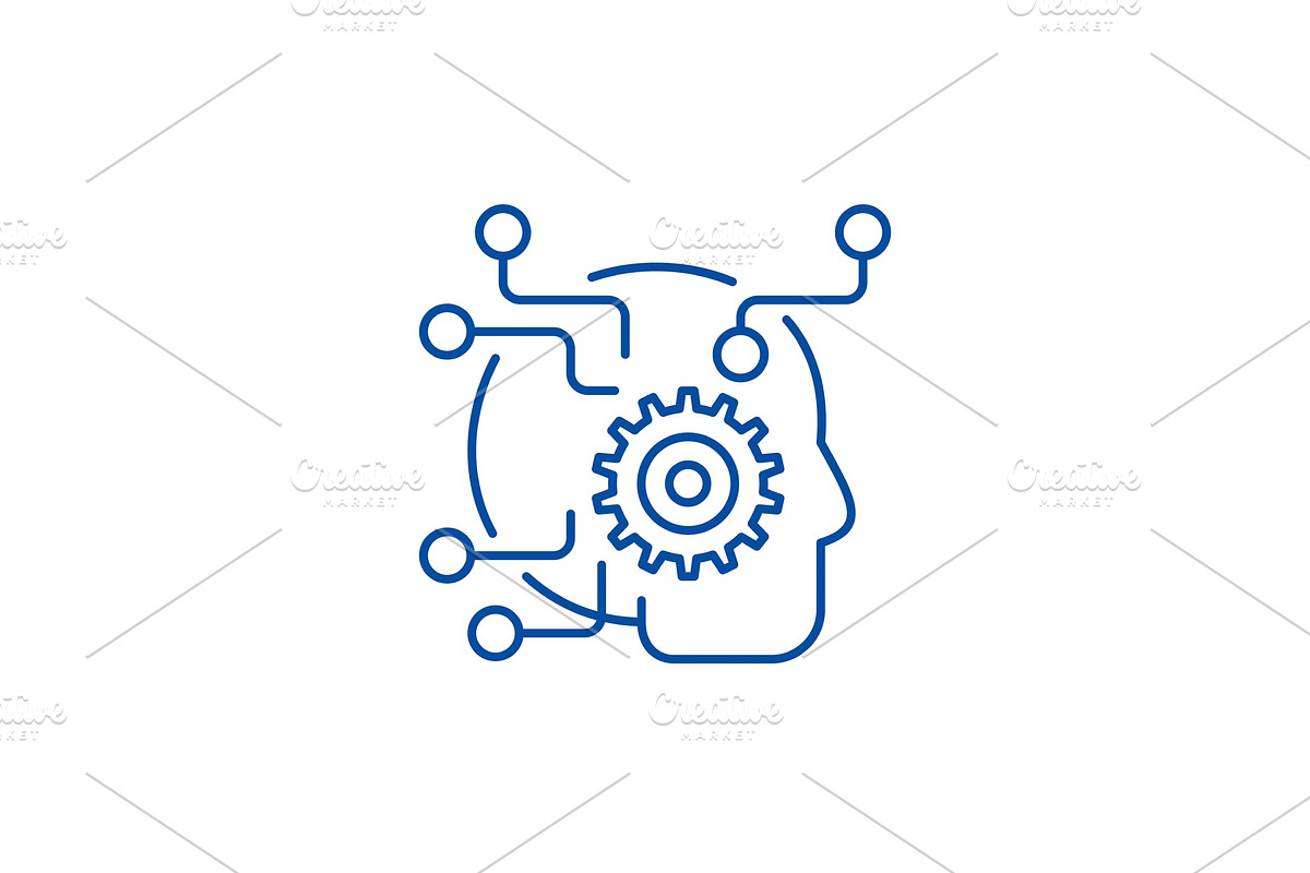 Artificial intelligence line icon in Illustrations - product preview 8