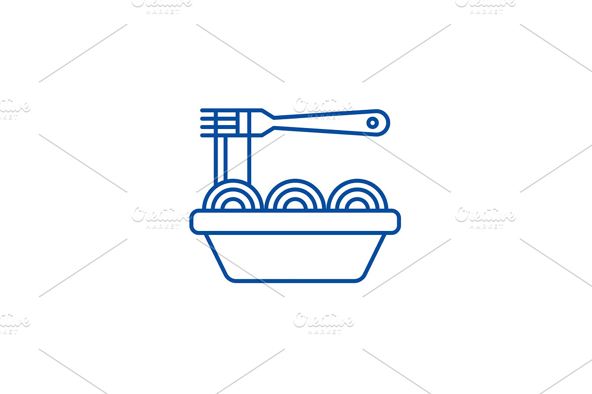 Asian noodles line icon concept in Illustrations - product preview 8