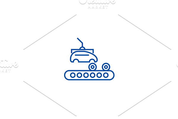 Assembly car, conveyor line icon