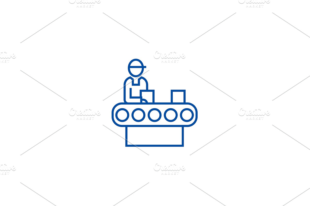 Assembly conveyor line icon concept in Illustrations - product preview 8