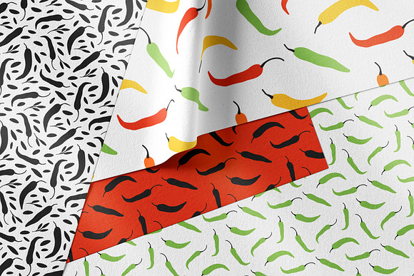 10 Hot Peppers seamless patterns in Patterns - product preview 1
