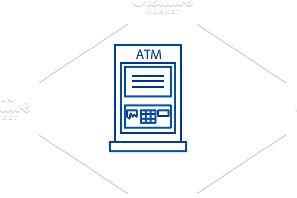 Atm machine,payment line icon