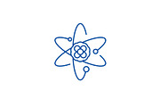 Atom line icon concept. Atom flat