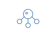 Atom,molecula line icon concept