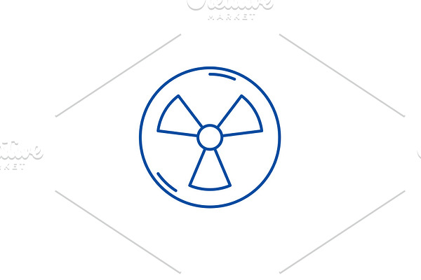 Atomic industry line icon concept