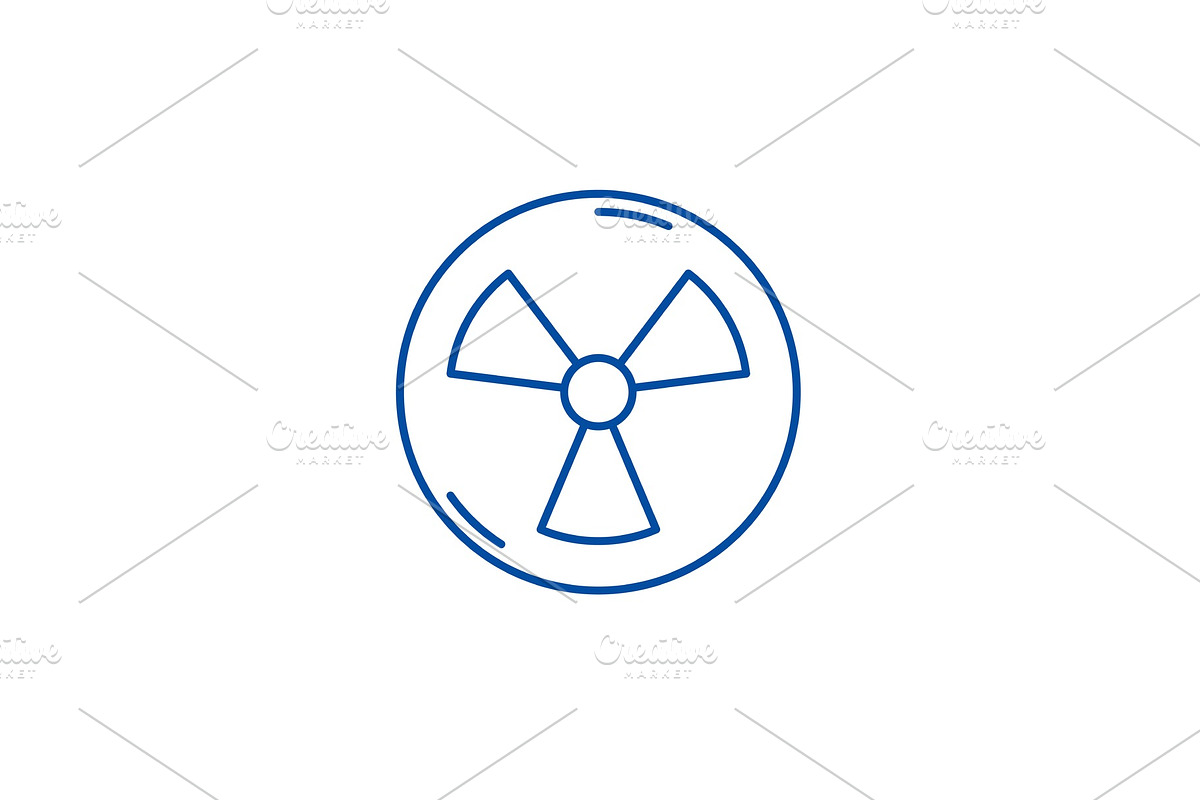 Atomic industry line icon concept in Illustrations - product preview 8