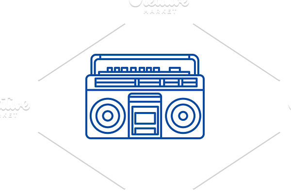 Audio cassete player line icon
