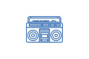 Audio cassete player line icon