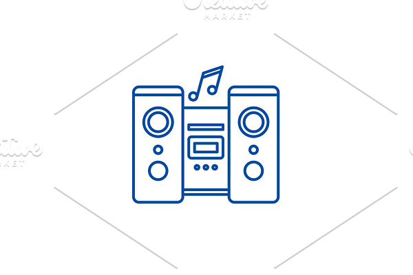 Audio system line icon concept
