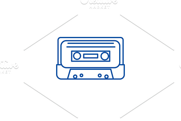 Audio tape line icon concept. Audio