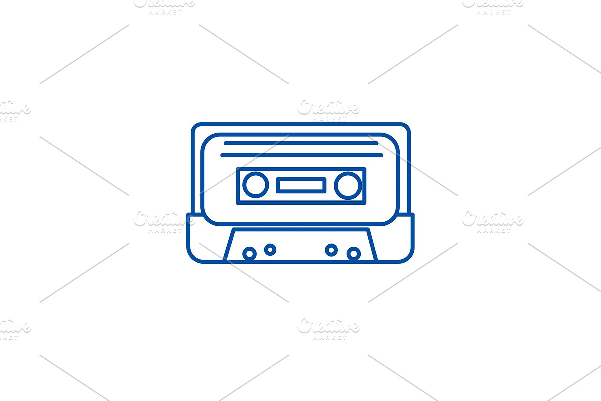 Audio tape line icon concept. Audio in Objects - product preview 8