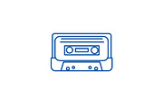 Audio tape line icon concept. Audio