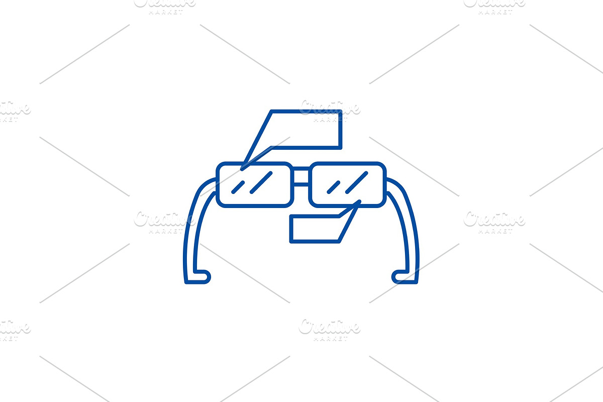 Augmented reality glasses line icon in Illustrations - product preview 8