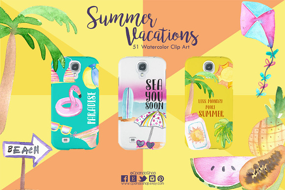 Summer vacations clip art in Illustrations - product preview 1