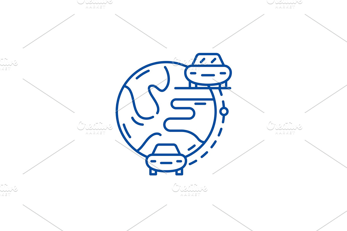 Auto travel line icon concept. Auto in Illustrations - product preview 8
