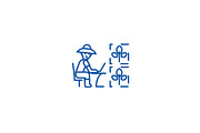 Automated agriculture line icon