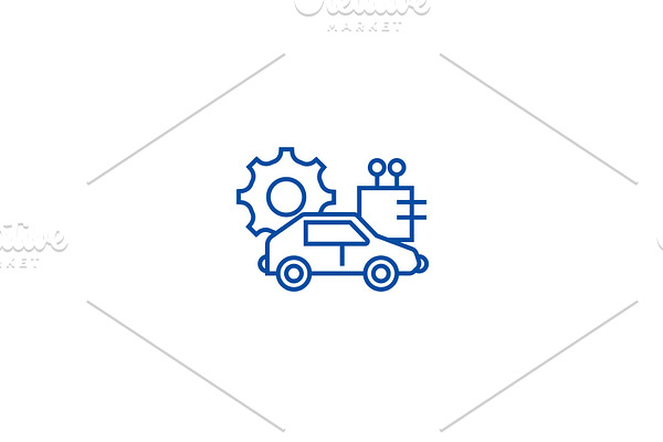 Automated car line icon concept