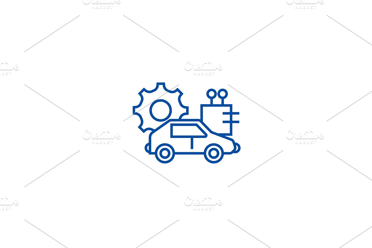 Automated car line icon concept in Illustrations - product preview 8