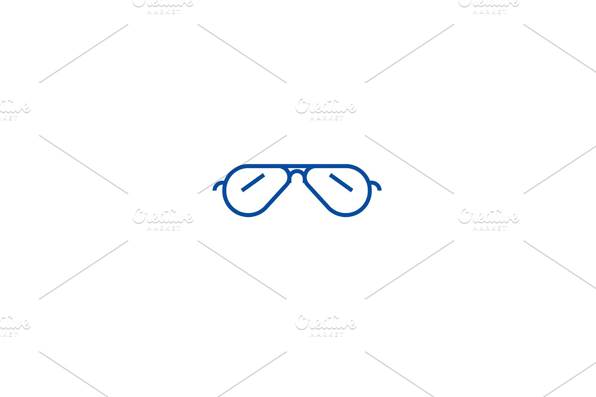Aviator sunglasses line icon concept in Illustrations - product preview 8
