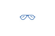 Aviator sunglasses line icon concept