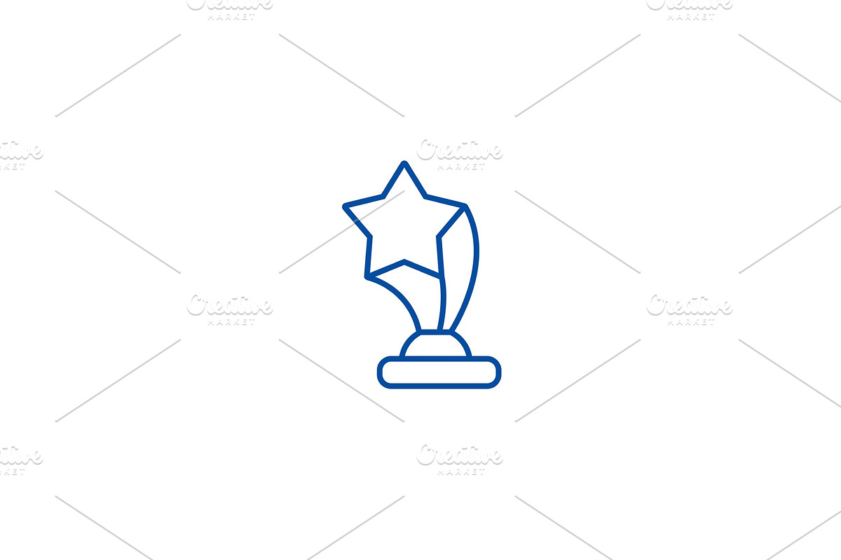 Award cup with star line icon in Objects - product preview 8