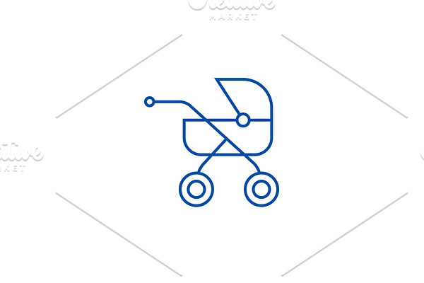 Baby buggy,carriage line icon