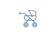 Baby buggy,carriage line icon