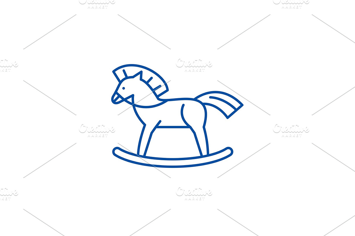 Baby horse line icon concept. Baby in Illustrations - product preview 8