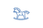 Baby horse line icon concept. Baby