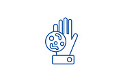 Bacteria, dirty hand line icon