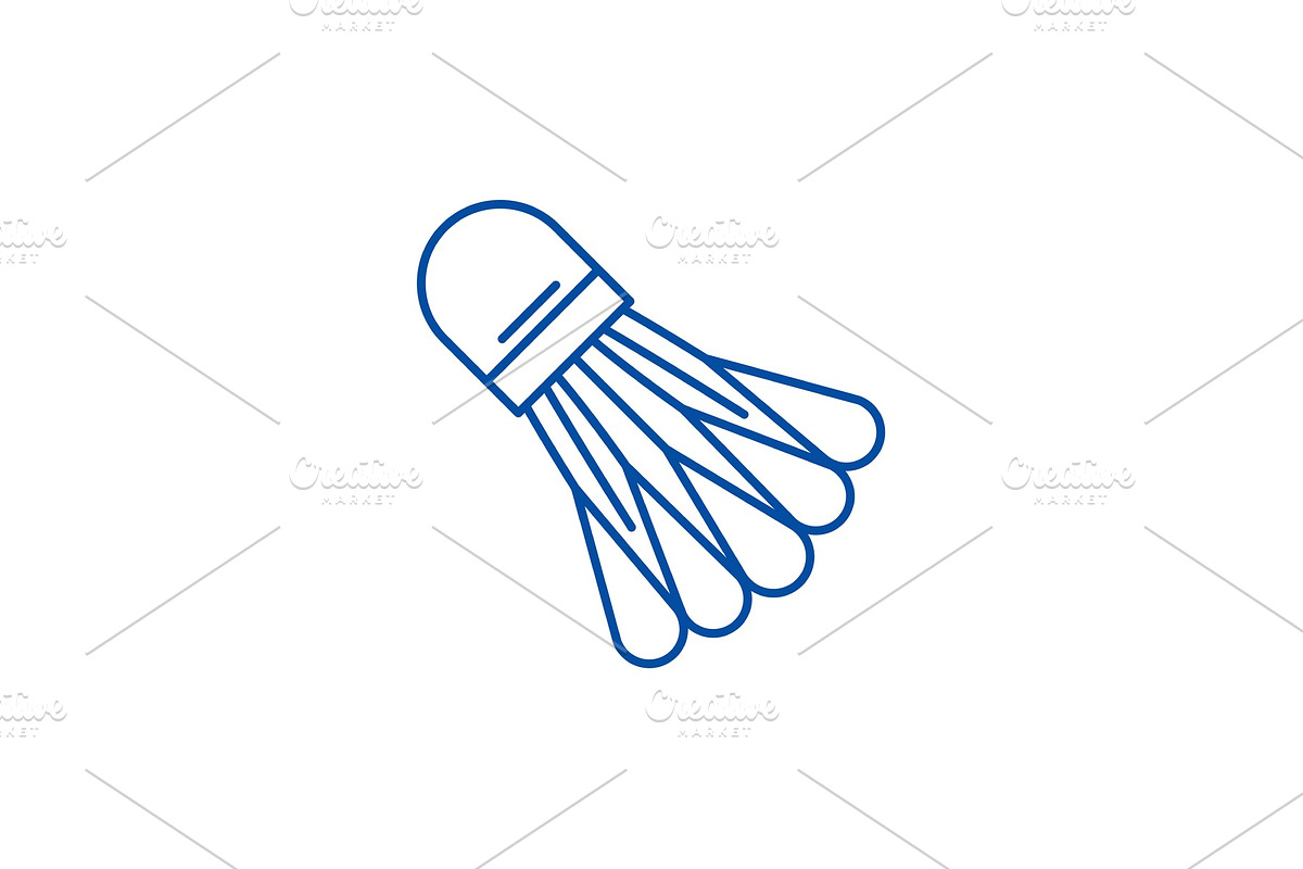 Badminton shuttlecock line icon in Objects - product preview 8
