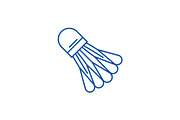 Badminton shuttlecock line icon