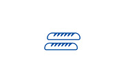 Baguette line icon concept. Baguette