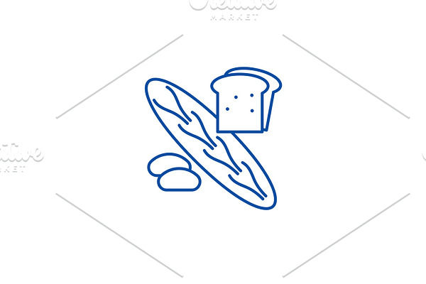 Bakery shop line icon concept