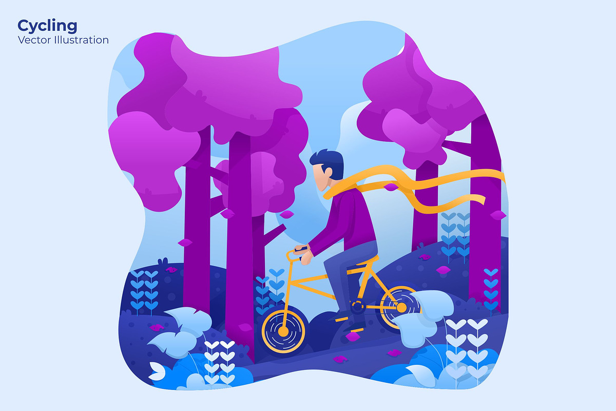 Cycling - Vector Illustration in Illustrations - product preview 8