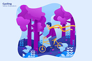 Cycling - Vector Illustration