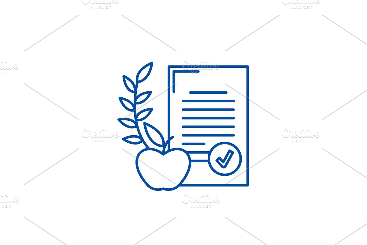 Balanced diet line icon concept in Illustrations - product preview 8