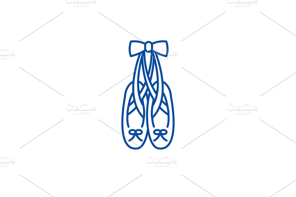 Ballet shoes line icon concept in Illustrations - product preview 8