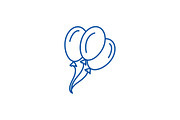 Balloons line icon concept. Balloons
