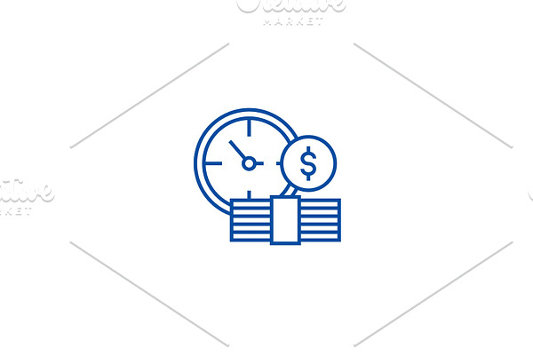 Bank deposit line icon concept. Bank