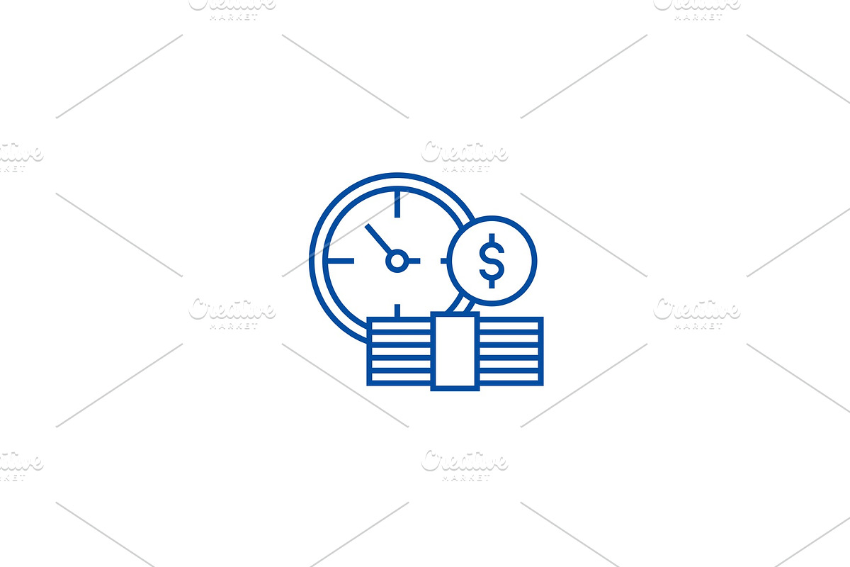 Bank deposit line icon concept. Bank in Illustrations - product preview 8
