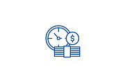 Bank deposit line icon concept. Bank