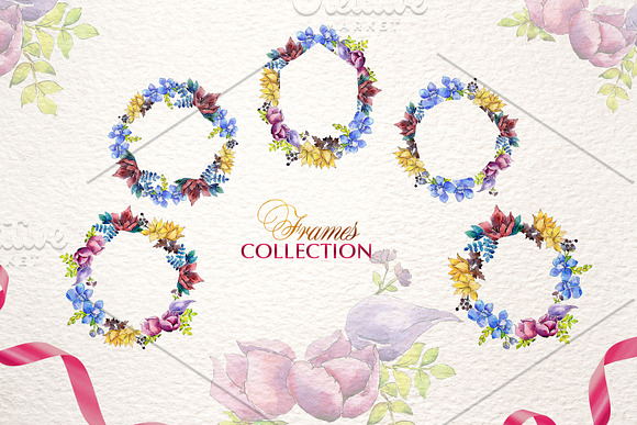 Flower composition Watercolor png in Illustrations - product preview 6