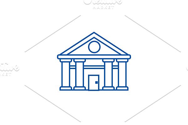 Bank,court of justice line icon