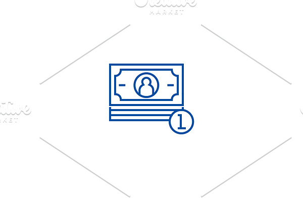 Banknotes, cents line icon concept