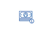 Banknotes, cents line icon concept